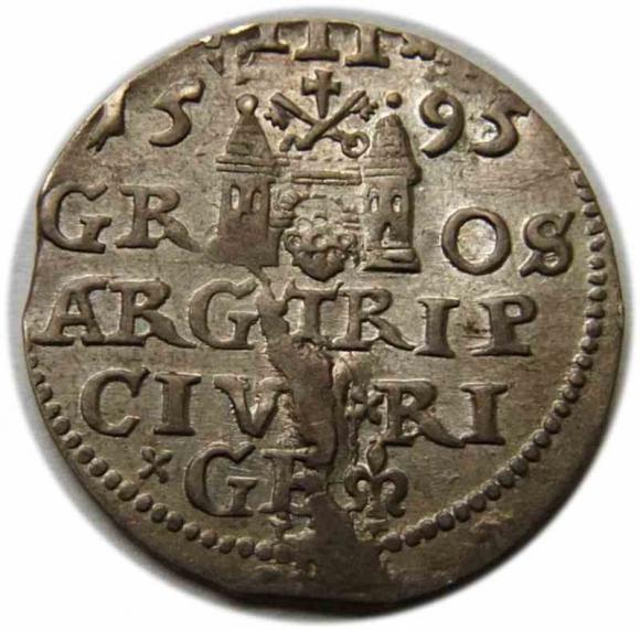 Trojak 1595 Zygmunt III Waza Ryga (2)