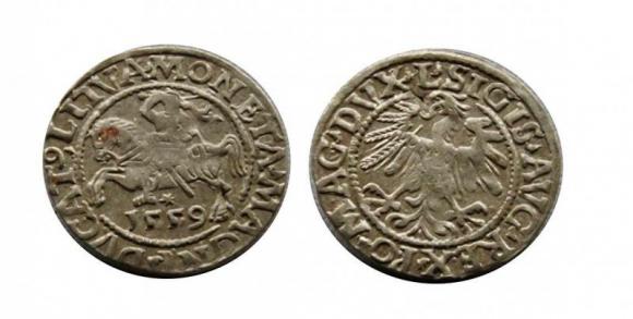 Półgrosz 1559 Zygmunt II August Wilno (1)