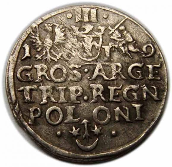 Trojak 1619 Zygmunt III Waza Kraków (2)
