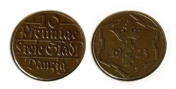 10 fenigów 1923 Wolne Miasto Gdańsk (1)