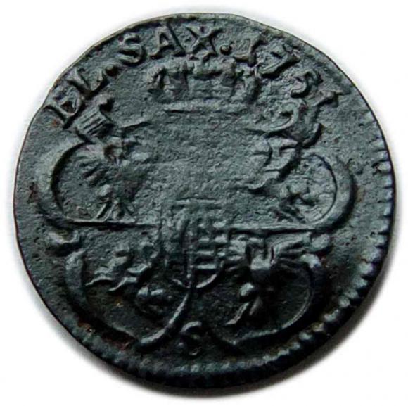 Szeląg 1751 August III Gubin (2)