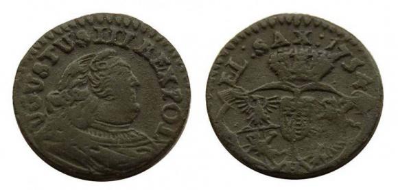 Szeląg 1754 August III Gubin (1)