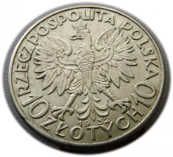 10 złotych 1932 Głowa Kobiety Londyn (2)