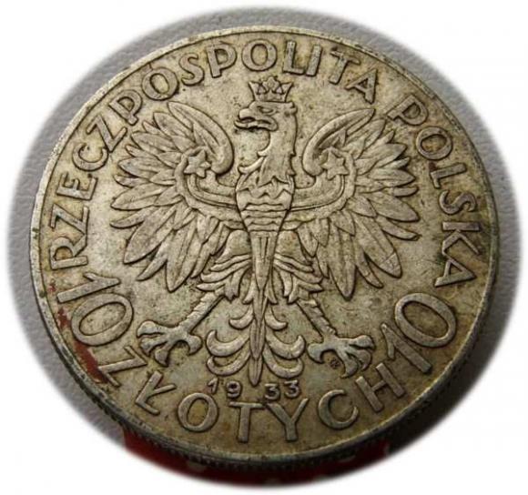 10 złotych 1933 Głowa Kobiety Warszawa (2)