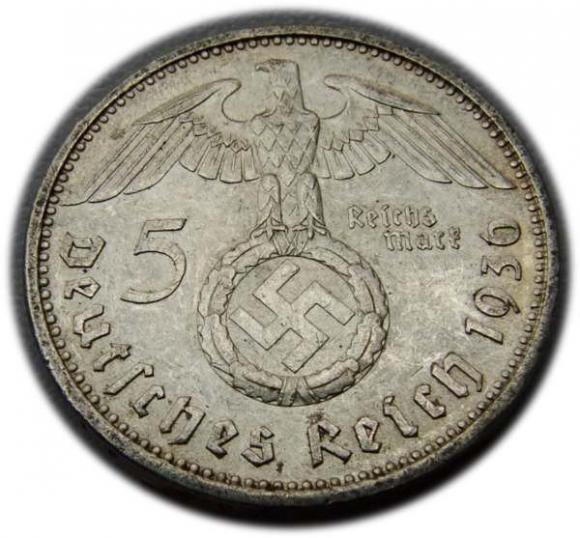 5 marek 1936 Paul von Hindenburg / swastyka Berlin (2)