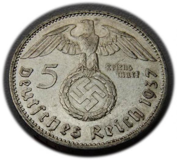5 marek 1937 Paul von Hindenburg / swastyka Berlin (2)