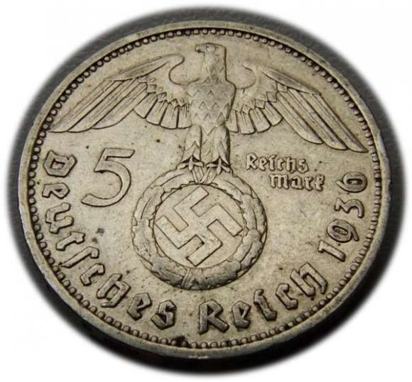 5 marek 1938 Paul von Hindenburg / swastyka Monachium (2)