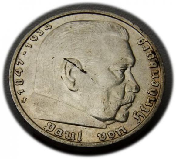 5 marek 1939 Paul von Hindenburg / swastyka Hamburg (1)