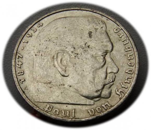 5 marek 1936 Paul von Hindenburg / orzeł pruski Berlin (1)