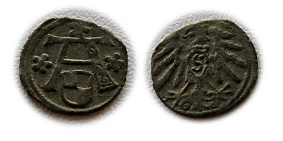 Denar Albrecht Hohenzollern Księstwo Pruskie (1)