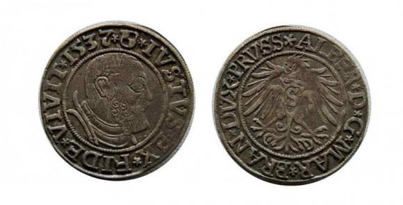 Grosz pruski 1537 Albrecht Hohenzollern Księstwo Pruskie (1)