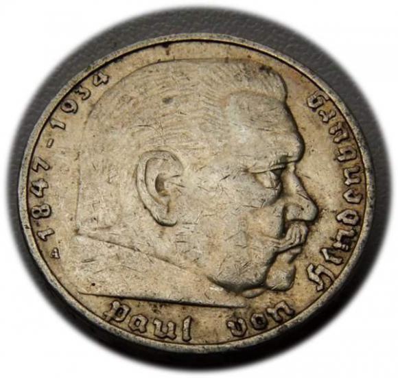 5 marek 1936 Paul von Hindenburg / orzeł pruski Berlin (1)