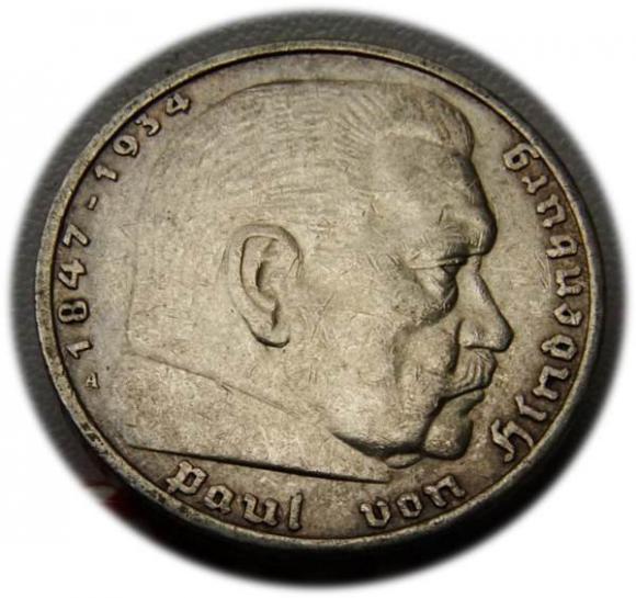 5 marek 1936 Paul von Hindenburg / orzeł pruski Berlin (1)