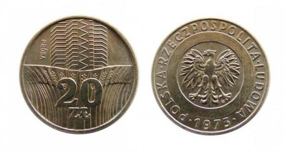 20 złotych 1973 Wieżowiec i Kłosy (1)