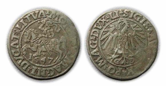 Półgrosz 1547 Zygmunt II August Wilno (1)