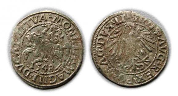 Półgrosz 1548 Zygmunt II August Wilno (1)