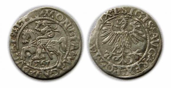 Półgrosz 1561 Zygmunt II August Wilno (1)