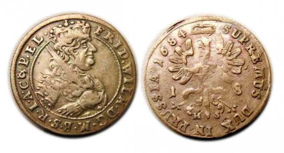 1/4 thaler 1684 Frederick William I Duchy of Prussia Kaliningrad (1)