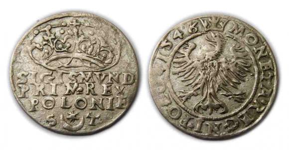 Groschen 1546 Sigismund I the Old Krakow (1)