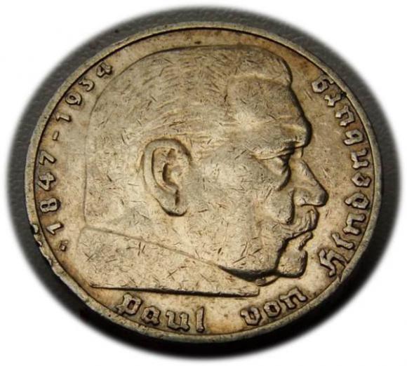 5 mark 1936 G Paul von Hindenburg / prussian eagle Karlsruhe (1)