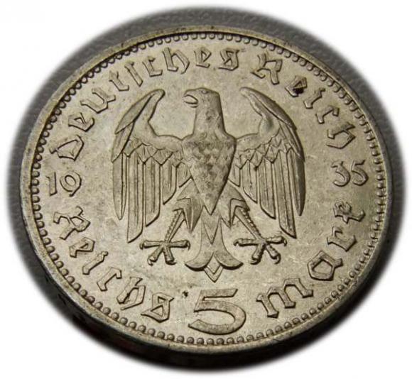 5 mark 1935 A Paul von Hindenburg / prussian eagle Berlin