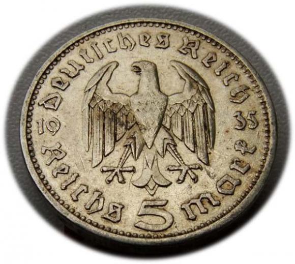 5 marek 1935 Paul von Hindenburg / orzeł pruski Berlin (2)