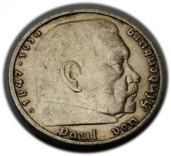 5 marek 1935 Paul von Hindenburg / orzeł pruski Berlin (1)