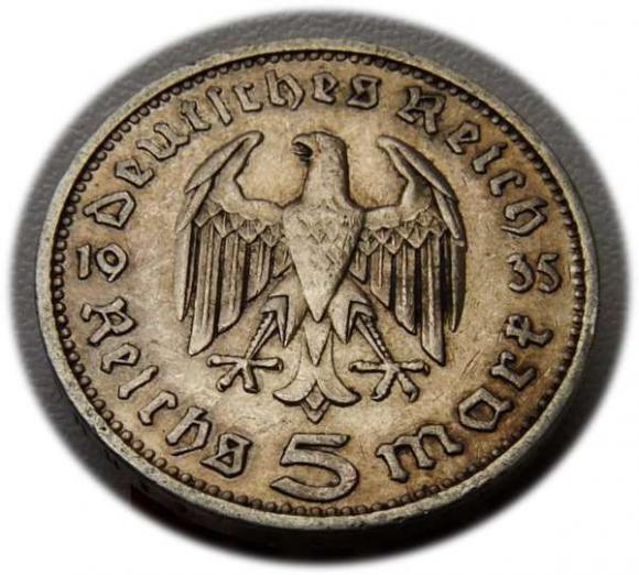 5 marek 1935 Paul von Hindenburg / orzeł pruski Berlin (2)