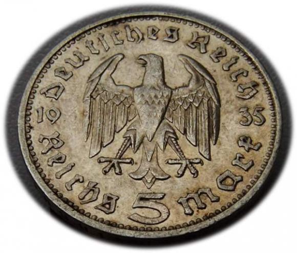 5 marek 1935 Paul von Hindenburg / orzeł pruski Hamburg (2)
