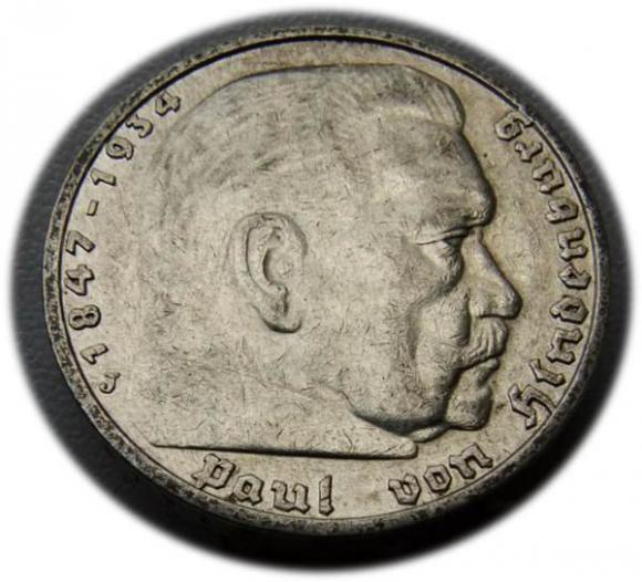 5 mark 1935 J Paul von Hindenburg / prussian eagle Hamburg (1)