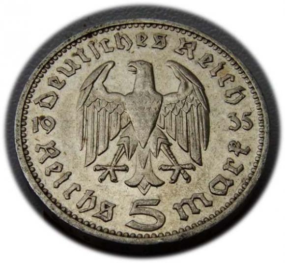 5 marek 1935 Paul von Hindenburg / orzeł pruski Hamburg (2)