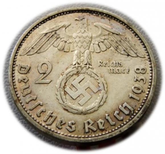 2 marki 1938 Paul von Hindenburg / swastyka Berlin (2)