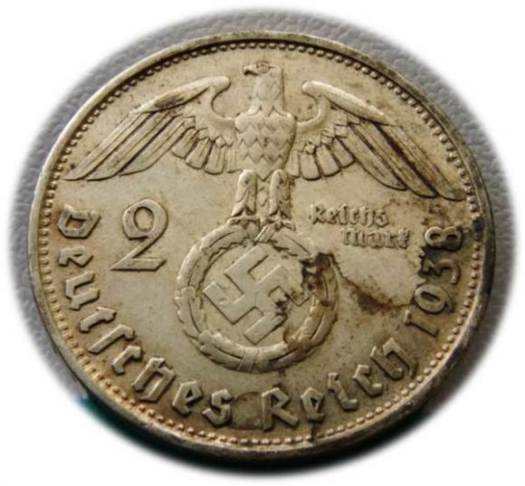 2 marki 1938 Paul von Hindenburg / swastyka Wiedeń (2)