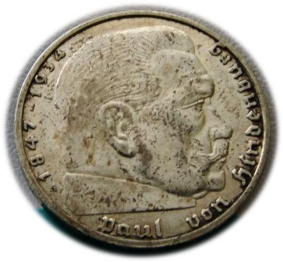 2 marki 1939 Paul von Hindenburg / swastyka Berlin (1)