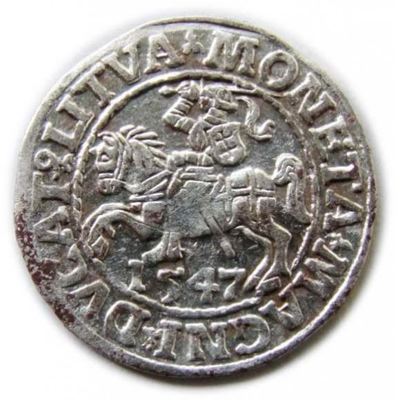 Półgrosz 1547 Zygmunt II August Wilno (1)