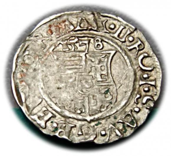 Denar 1578 Maksymilian II Habsburg Węgry (2)