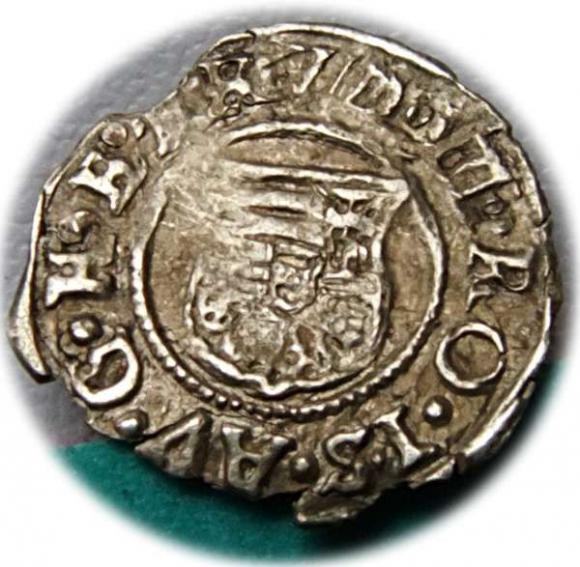 Denar 1586 Rudolf II Habsburg Węgry (2)