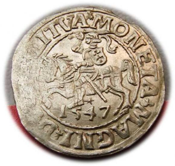 Półgrosz 1547 Zygmunt II August Wilno (1)