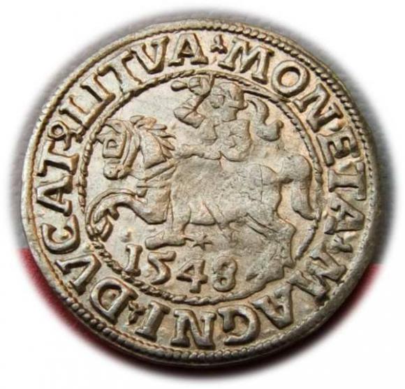 Półgrosz 1548 Zygmunt II August Wilno (1)