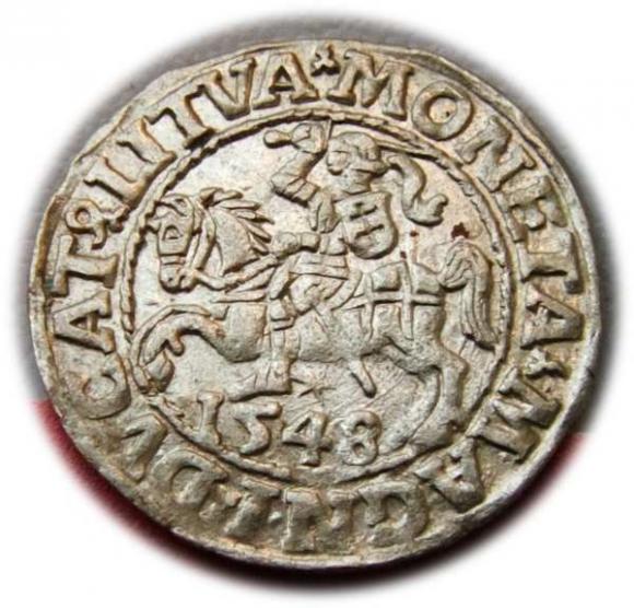 Półgrosz 1548 Zygmunt II August Wilno (1)