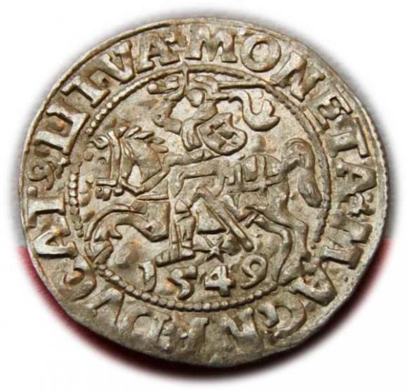 Półgrosz 1549 Zygmunt II August Wilno (1)