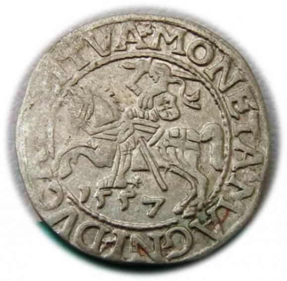 Półgrosz 1557 Zygmunt II August Wilno (1)