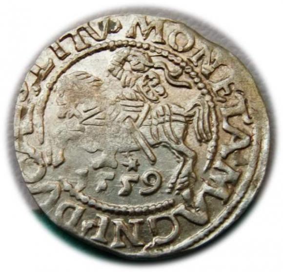 Półgrosz 1559 Zygmunt II August Wilno (1)