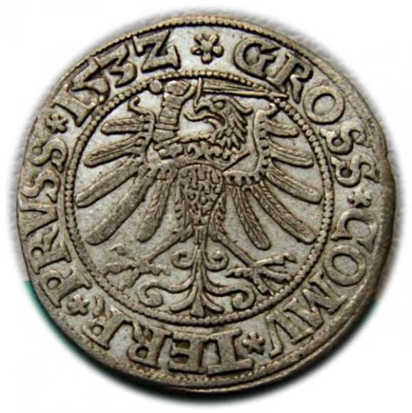 Grosz pruski 1532 Zygmunt I Stary Księstwo Pruskie Toruń (2)
