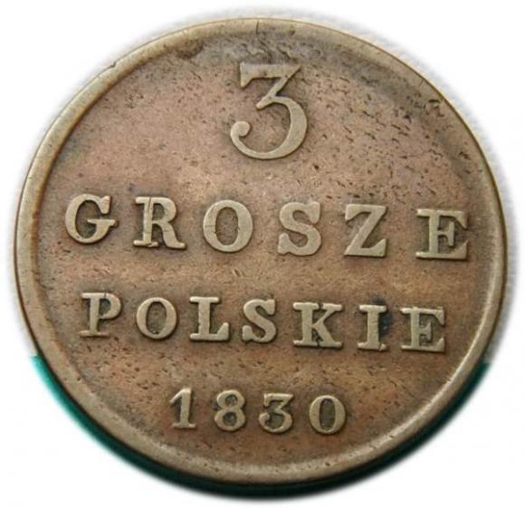 3 grosze 1830 Mikołaj I Romanow Królestwo Polskie pod zaborem, Warszawa (1)