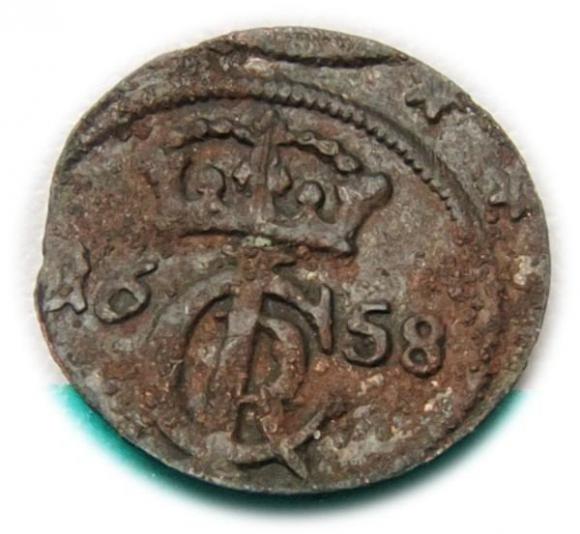 Szeląg 1658 Jan Kazimierz Gdańsk (2)