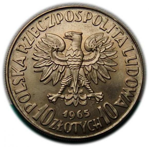 10 złotych 1965, VII Wieków Warszawy, Syrenka, próba (2)