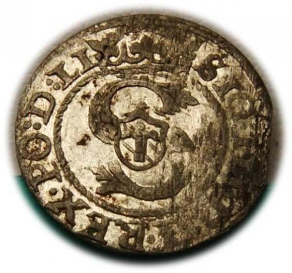 Szeląg 1595 Zygmunt III Waza Ryga (1)