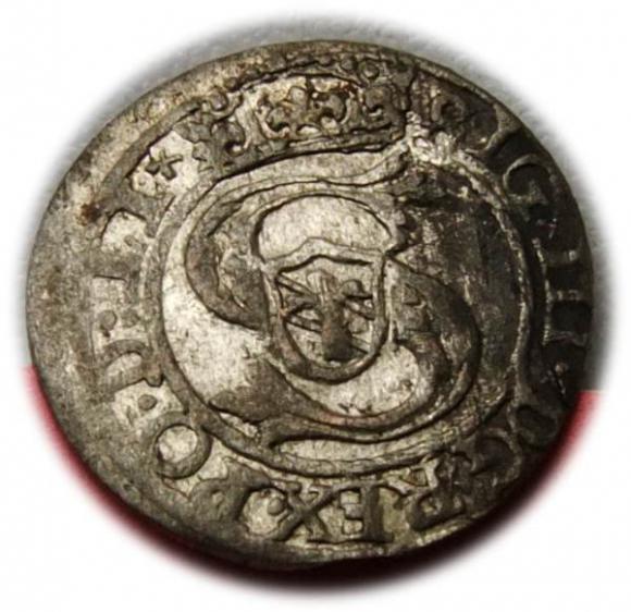 Szeląg 1600 Zygmunt III Waza Ryga (1)