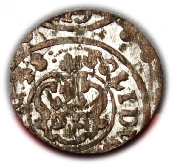 Szeląg 1648 Krystyna Waza Ryga (2)